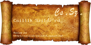 Csillik Szilárd névjegykártya
