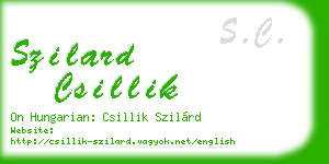 szilard csillik business card